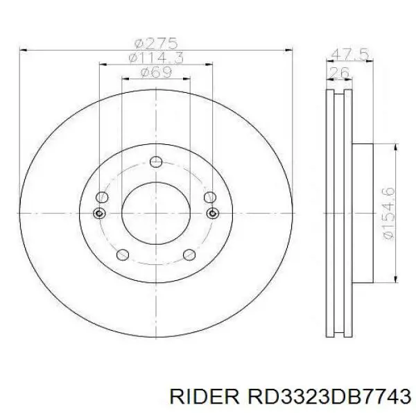 Compre RD3323DB7743 Rider Sapatas do freio dianteiras de disco