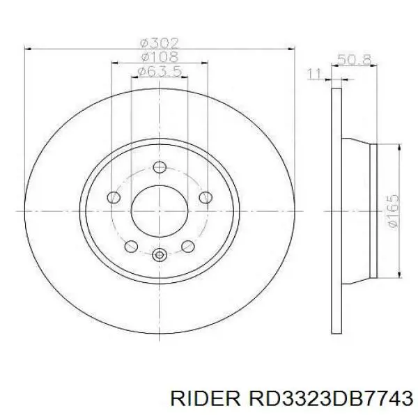 RD3323DB7743 Rider Sapatas do freio dianteiras de disco