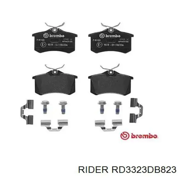 Sapatas do freio traseiras de disco Rider RD3323DB823 preço, a partir de 18,48 USD