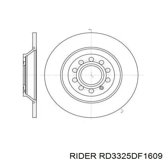 Disco do freio dianteiro Rider RD3325DF1609