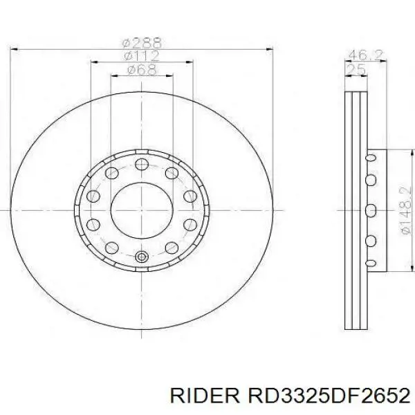 Disco do freio dianteiro Rider RD3325DF2652