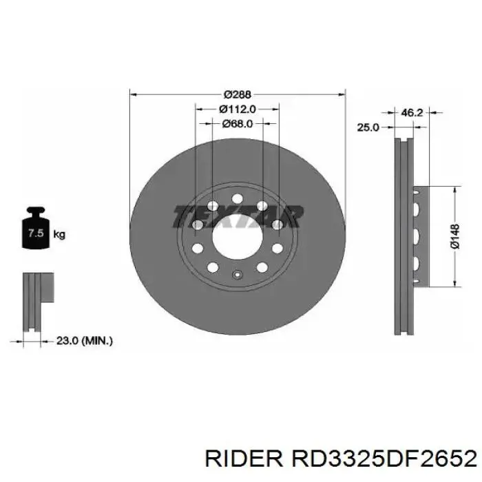 Compre RD3325DF2652 Rider Disco do freio dianteiro