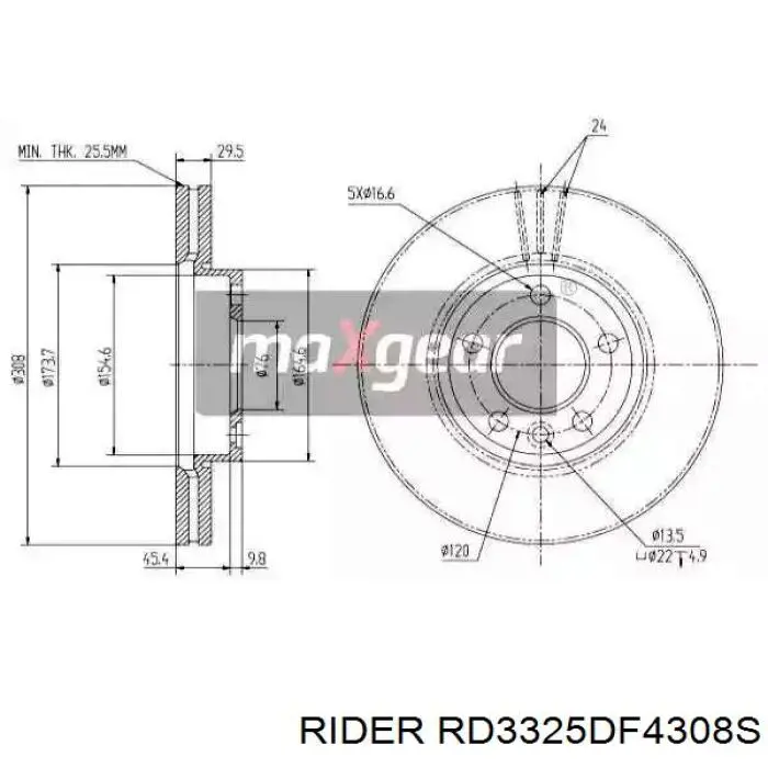 Compre RD3325DF4308S Rider Disco do freio dianteiro