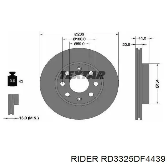 Disco do freio dianteiro Rider RD3325DF4439