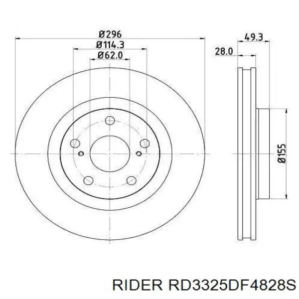 Disco do freio dianteiro RD3325DF4828S Rider