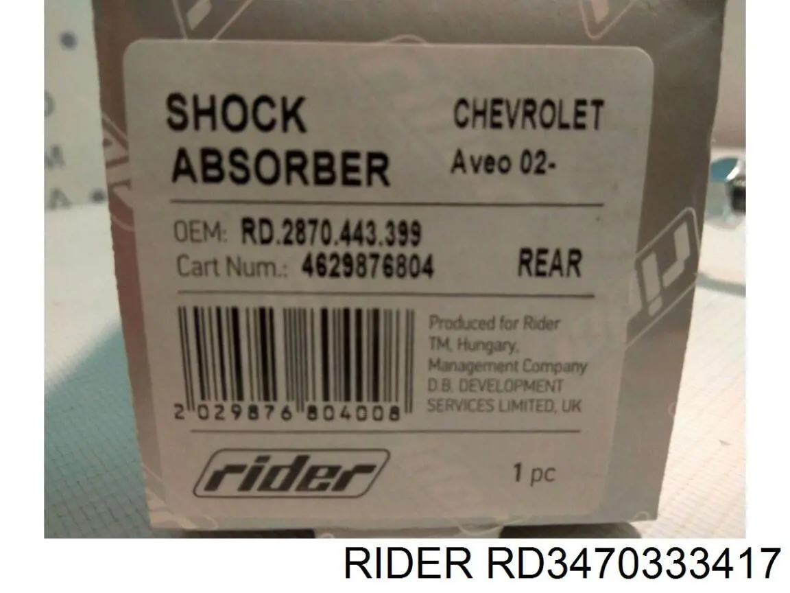 RD3470333417 Rider Amortecedor dianteiro direito