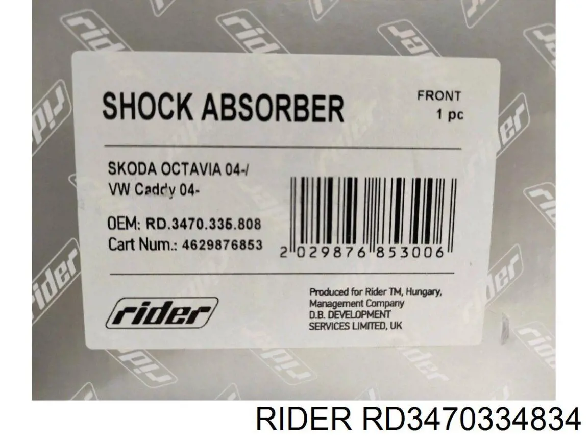 Amortecedor dianteiro RD3470334834 Rider