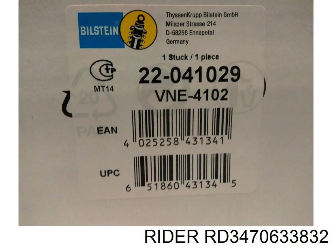 Amortecedor dianteiro Rider RD3470633832 preço, a partir de 64,61 USD