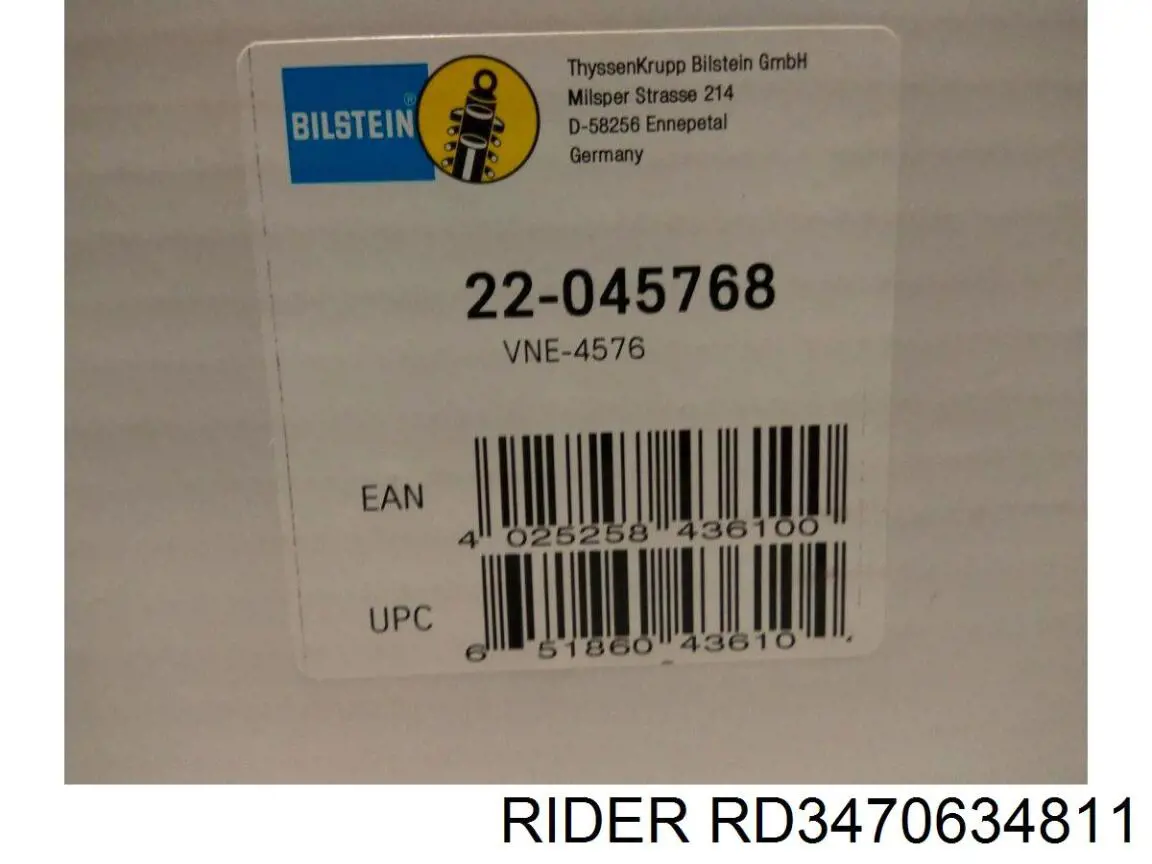 Amortecedor dianteiro RD3470634811 Rider