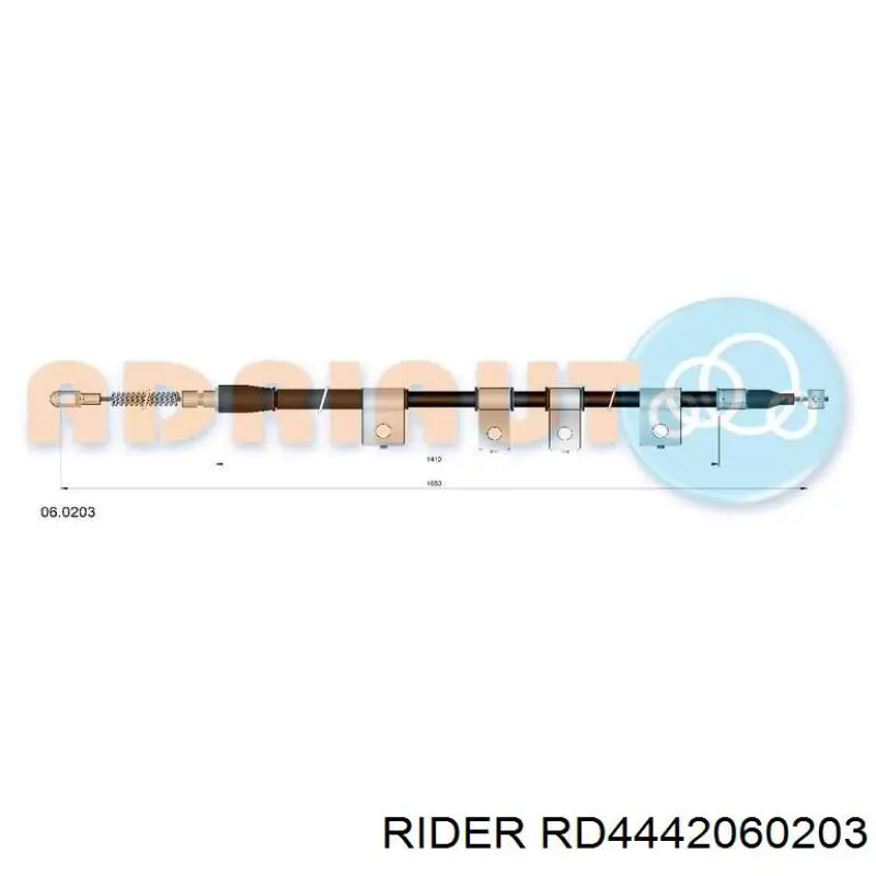Cabo do freio de estacionamento traseiro esquerdo Rider RD4442060203 preço, a partir de 12,56 USD