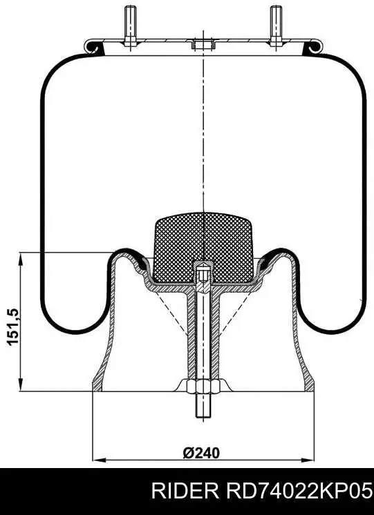 Compre RD74022KP05 Rider Coxim pneumático (suspensão de lâminas pneumática) do eixo