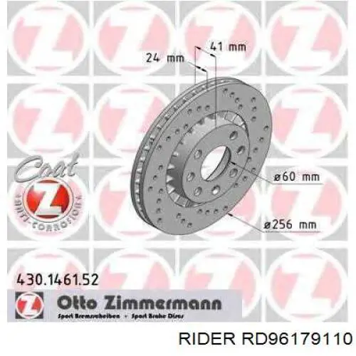 RD96179110 Rider Disco do freio dianteiro
