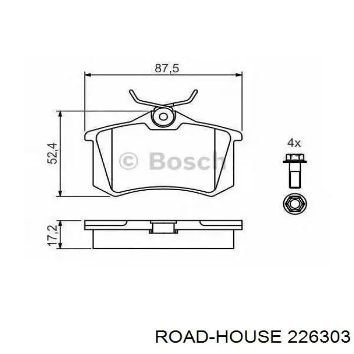 Compre 226303 Road House Sapatas do freio traseiras de disco