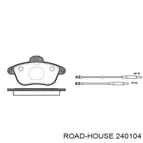 Sapatas do freio dianteiras de disco Road House 240104 preço, a partir de 38,38 USD