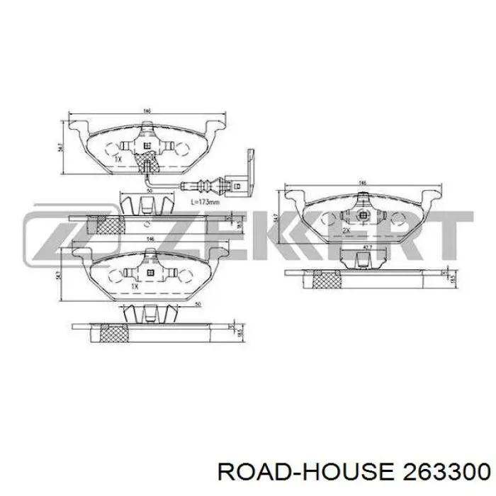 Compre 263300 Road House Sapatas do freio dianteiras de disco