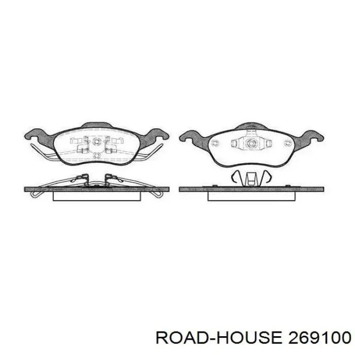 Sapatas do freio dianteiras de disco Road House 269100 preço, a partir de 30,91 USD