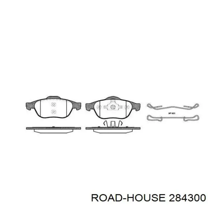 Sapatas do freio dianteiras de disco Road House 284300 preço, a partir de 31,02 USD