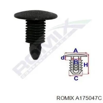 A175047C Romix Cápsula (prendedor) de fixação do forro do pára-choque do pára-lama dianteiro