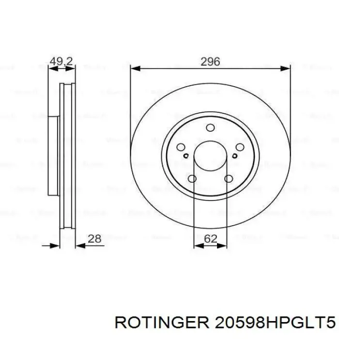 20598HPGLT5 Rotinger Disco do freio dianteiro