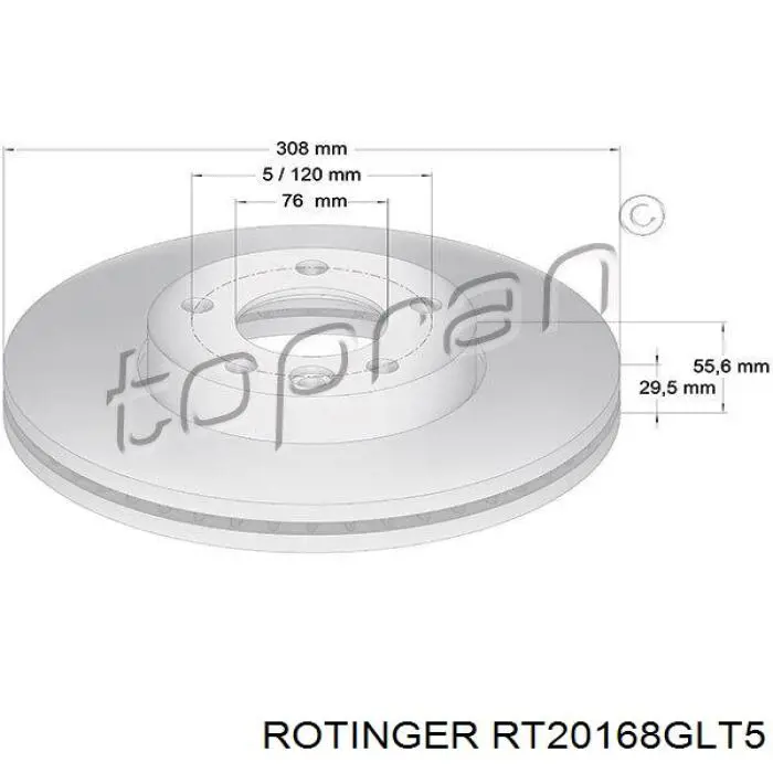 Compre RT20168GLT5 Rotinger Disco do freio dianteiro