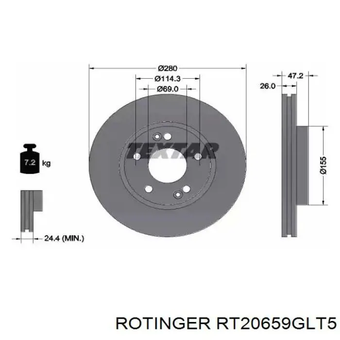 Compre RT20659GLT5 Rotinger Disco do freio dianteiro
