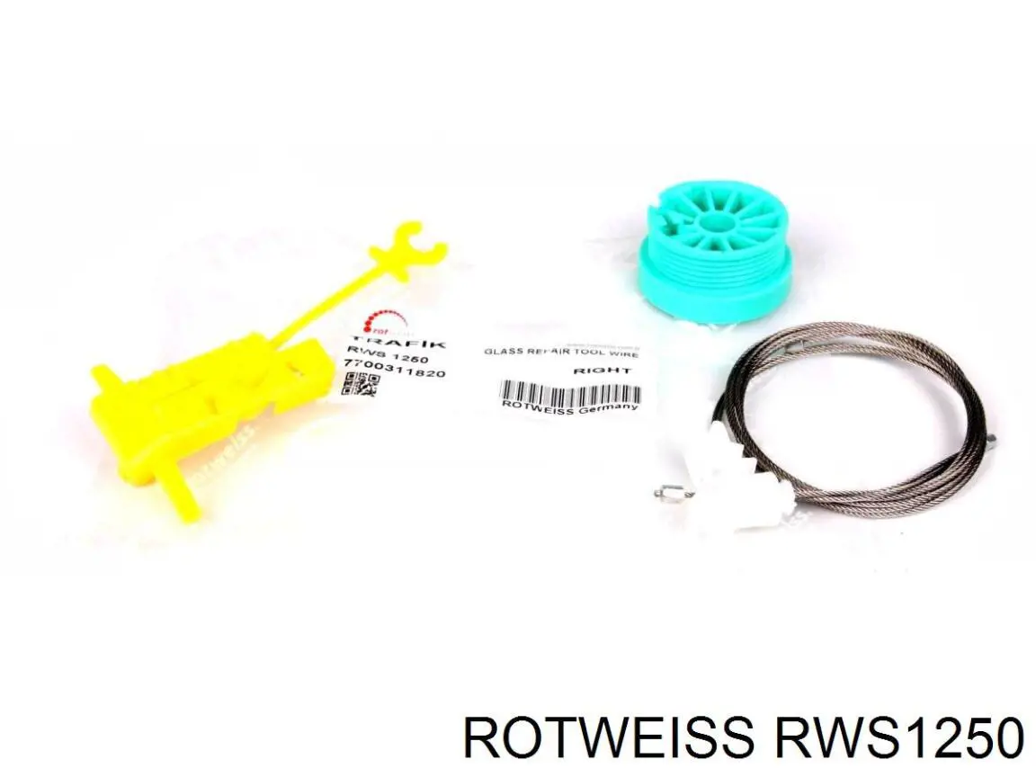 RWS1250 Rotweiss Mecanismo de acionamento de vidro da porta dianteira esquerda