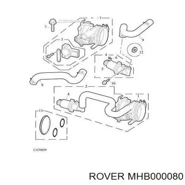 Válvula de borboleta montada Rover MHB000080