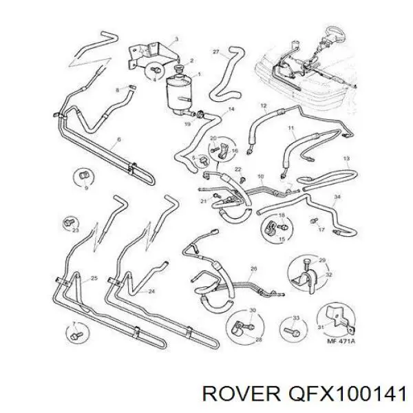  Tanque de bomba da Direção hidrâulica assistida Rover 25 hatchback (RF) (2000 - 2005) 