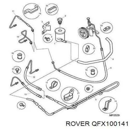 Tanque de bomba da Direção hidrâulica assistida QFX100141 Land Rover