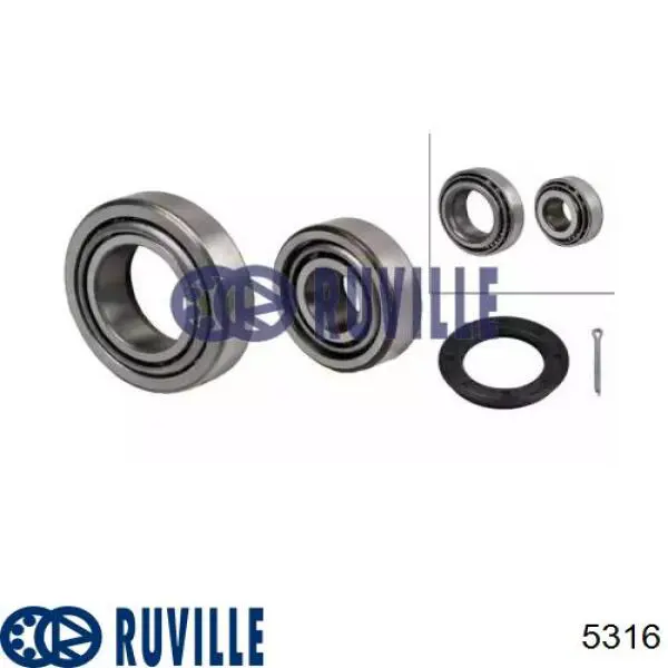 Rolamento de cubo traseiro 5316 Ruville