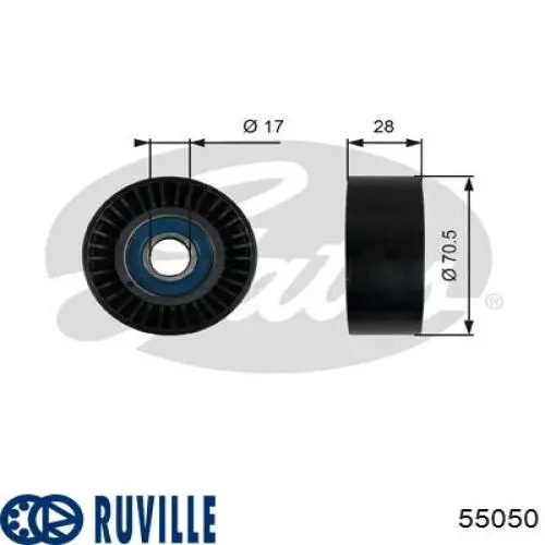 Compre 55050 Ruville Rolo parasita da correia de transmissão
