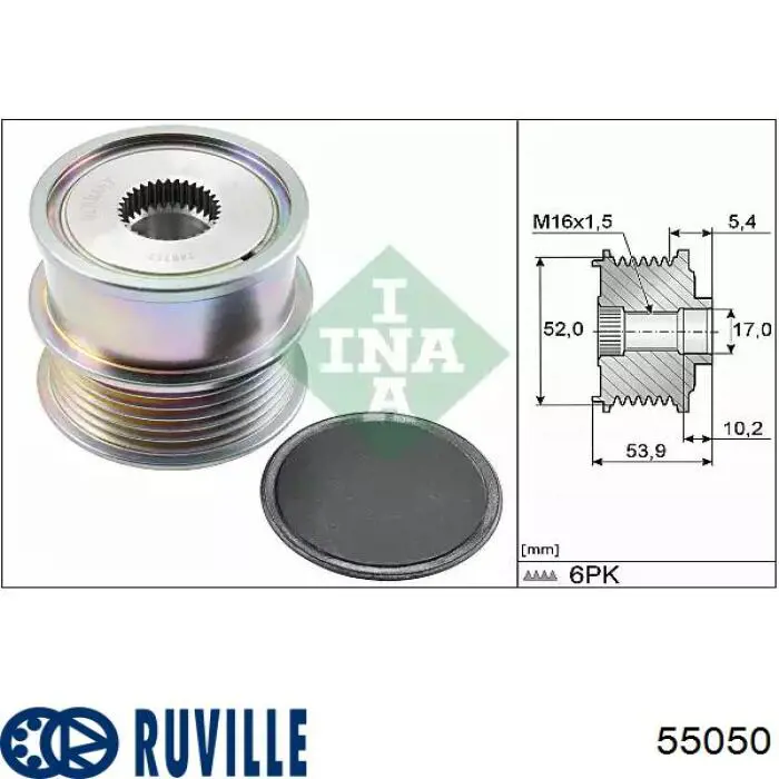 Compre 55050 Ruville Rolo parasita da correia de transmissão