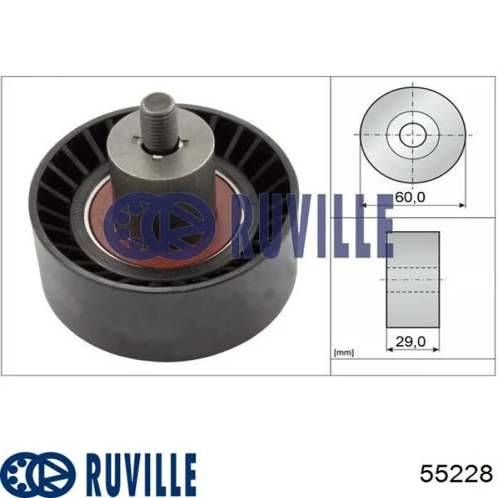 55228 Ruville Rolo parasita da correia do mecanismo de distribuição de gás