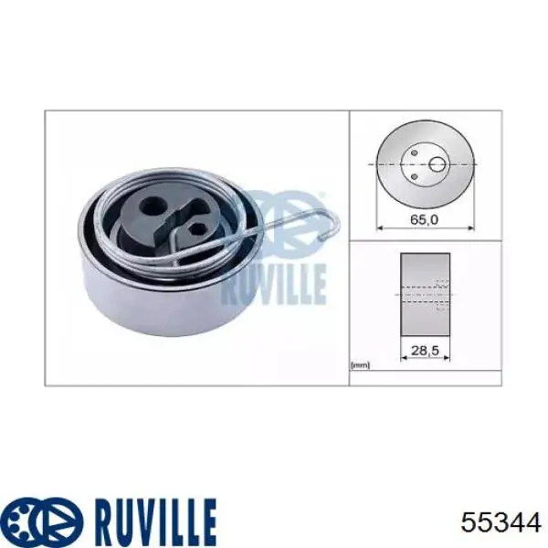 55344 Ruville Rolo de reguladora de tensão da correia do mecanismo de distribuição de gás