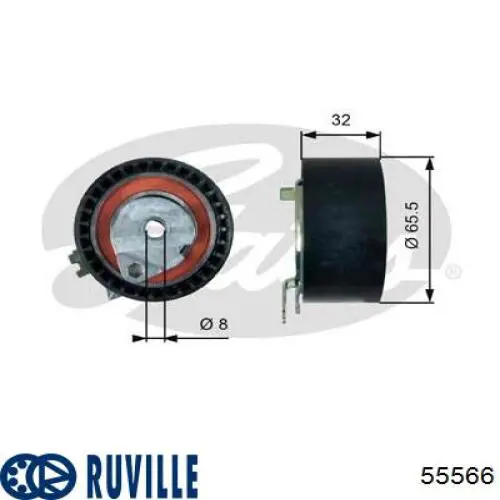 Rolo de reguladora de tensão da correia do mecanismo de distribuição de gás Ruville 55566 preço, a partir de 43,40 USD