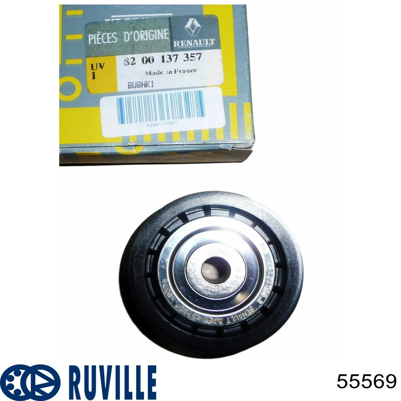 Rolo de reguladora de tensão da correia de transmissão 55569 Ruville