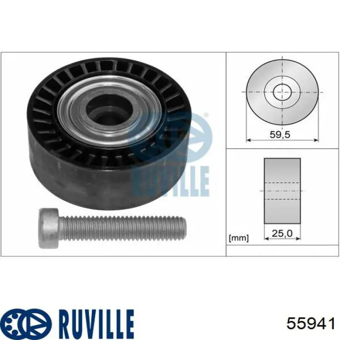 55941 Ruville Rolo de reguladora de tensão da correia de transmissão