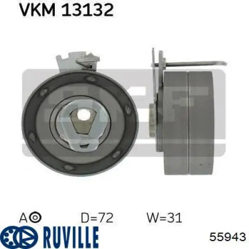 Rolo de reguladora de tensão da correia do mecanismo de distribuição de gás Ruville 55943 preço, a partir de 30,26 USD