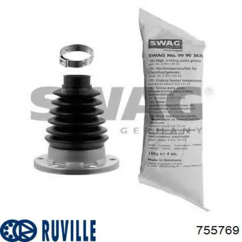 Compre 755769 Ruville Bota de proteção interna de junta homocinética do semieixo traseiro