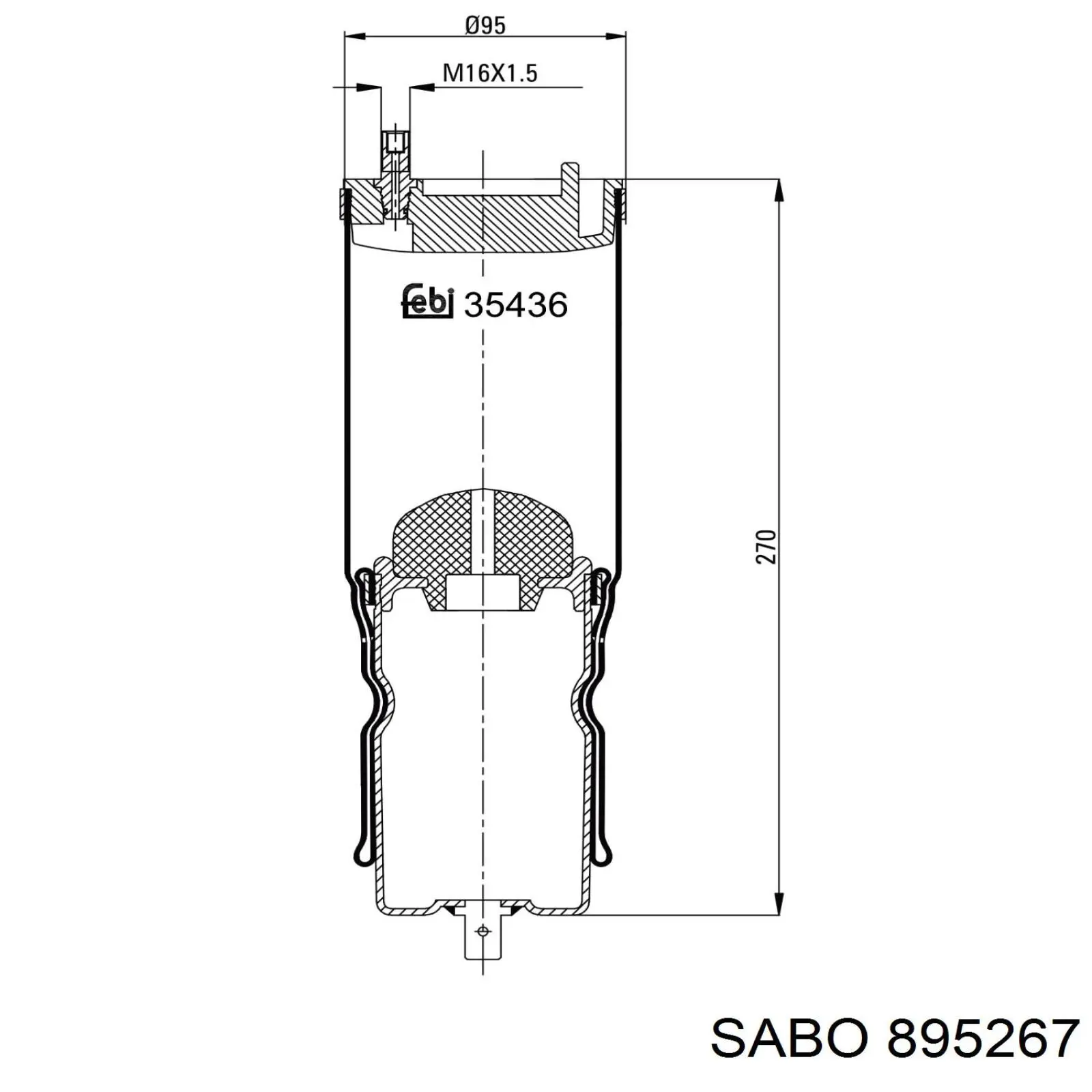 Compre 895267 Sabo Coxim pneumático de cabina