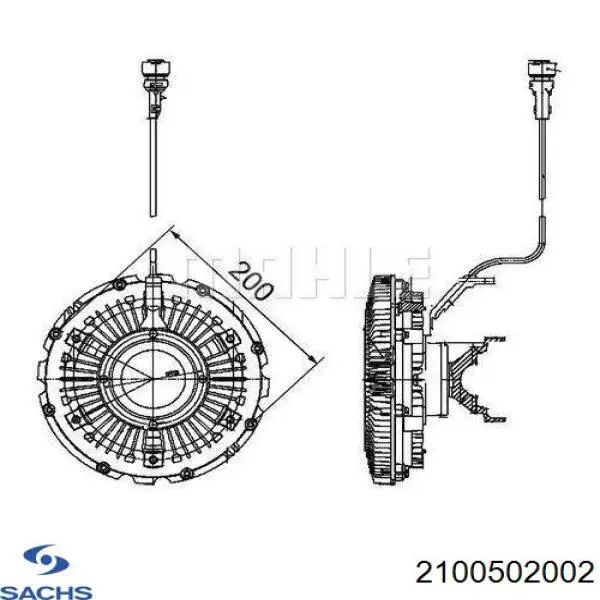 Acoplamento viscoso de ventilador de esfriamento Sachs 2100502002 preço, a partir de 494,19 USD