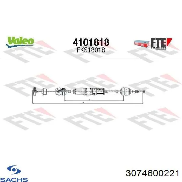 Compre 3074600221 Sachs Cabo de embraiagem