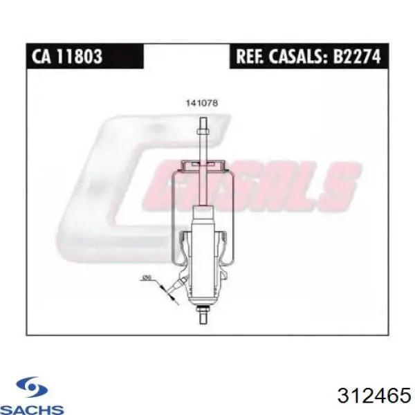 Compre 312465 Sachs Coxim pneumático de cabina