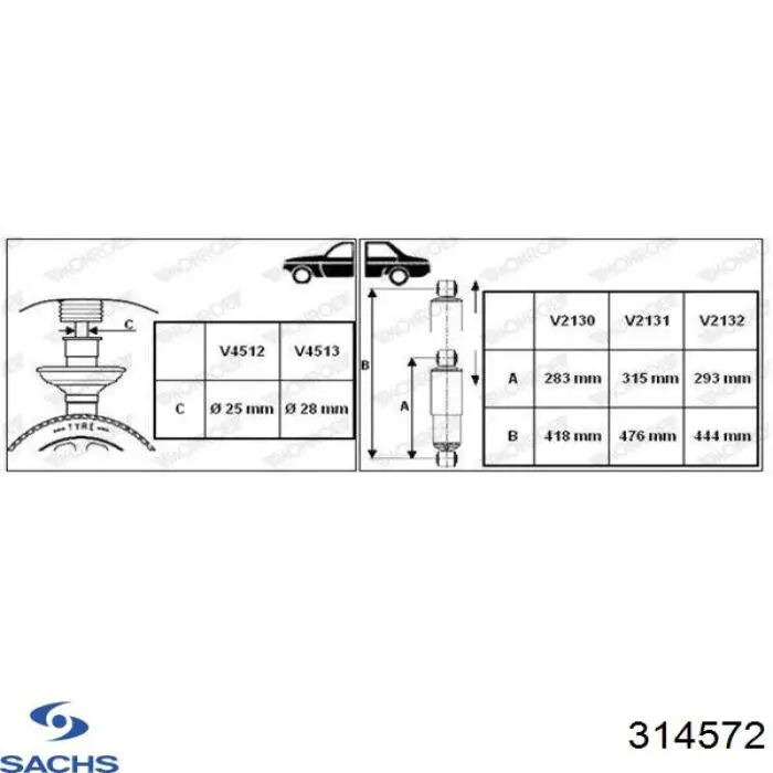 Compre 314572 Sachs Amortecedor dianteiro