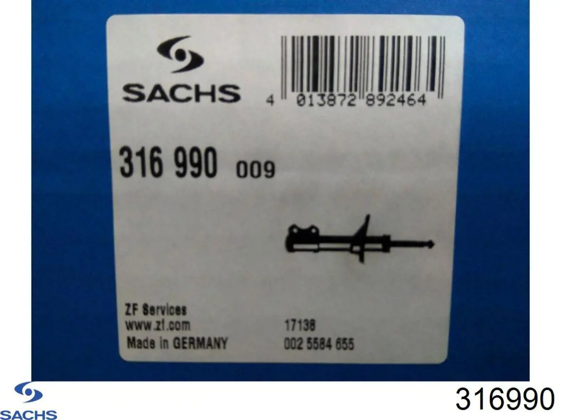Amortecedor dianteiro Sachs 316990 preço, a partir de 94,86 USD