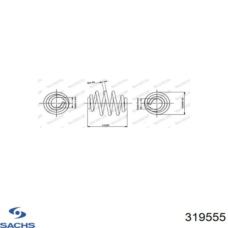 Amortecedor dianteiro Sachs 319555 preço, a partir de 92,87 USD