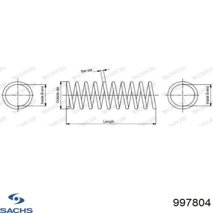 Compre 997804 Sachs Mola dianteira