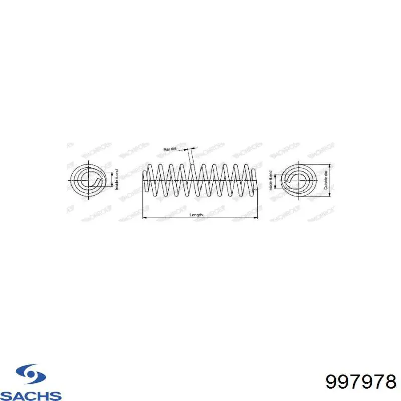 Mola dianteira Sachs 997978 preço, a partir de 38,73 USD