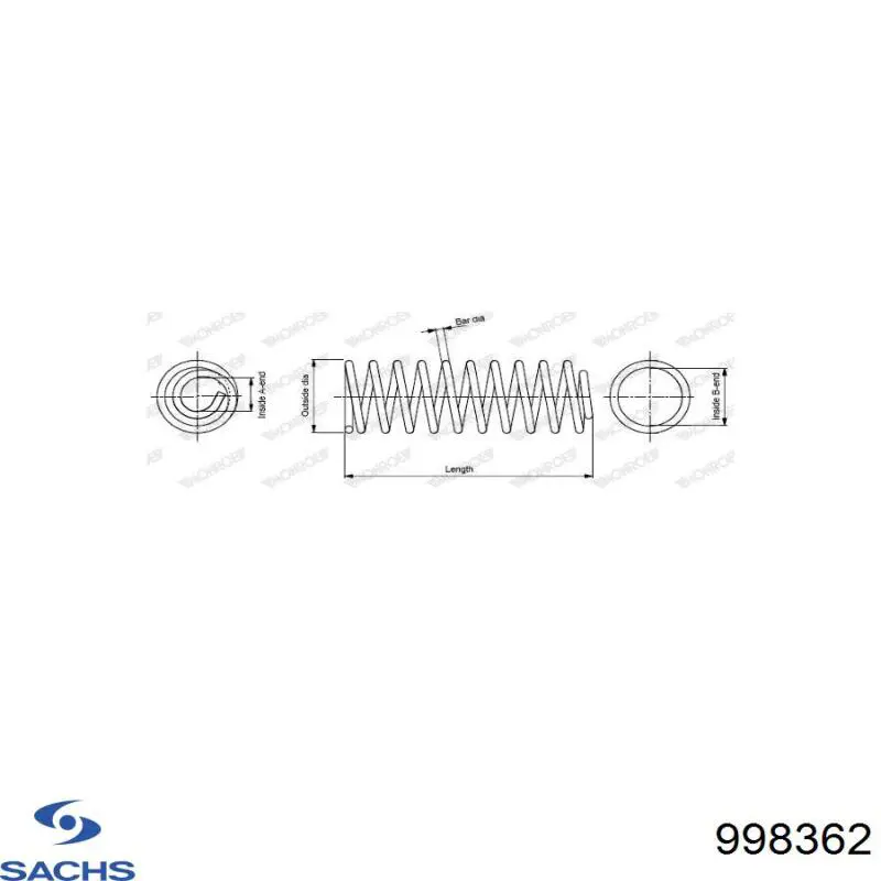 Compre 998362 Sachs Mola dianteira