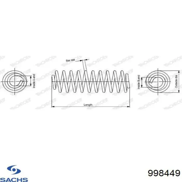 Compre 998449 Sachs Mola dianteira